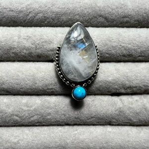 Moonstone and Turquoise Ring
